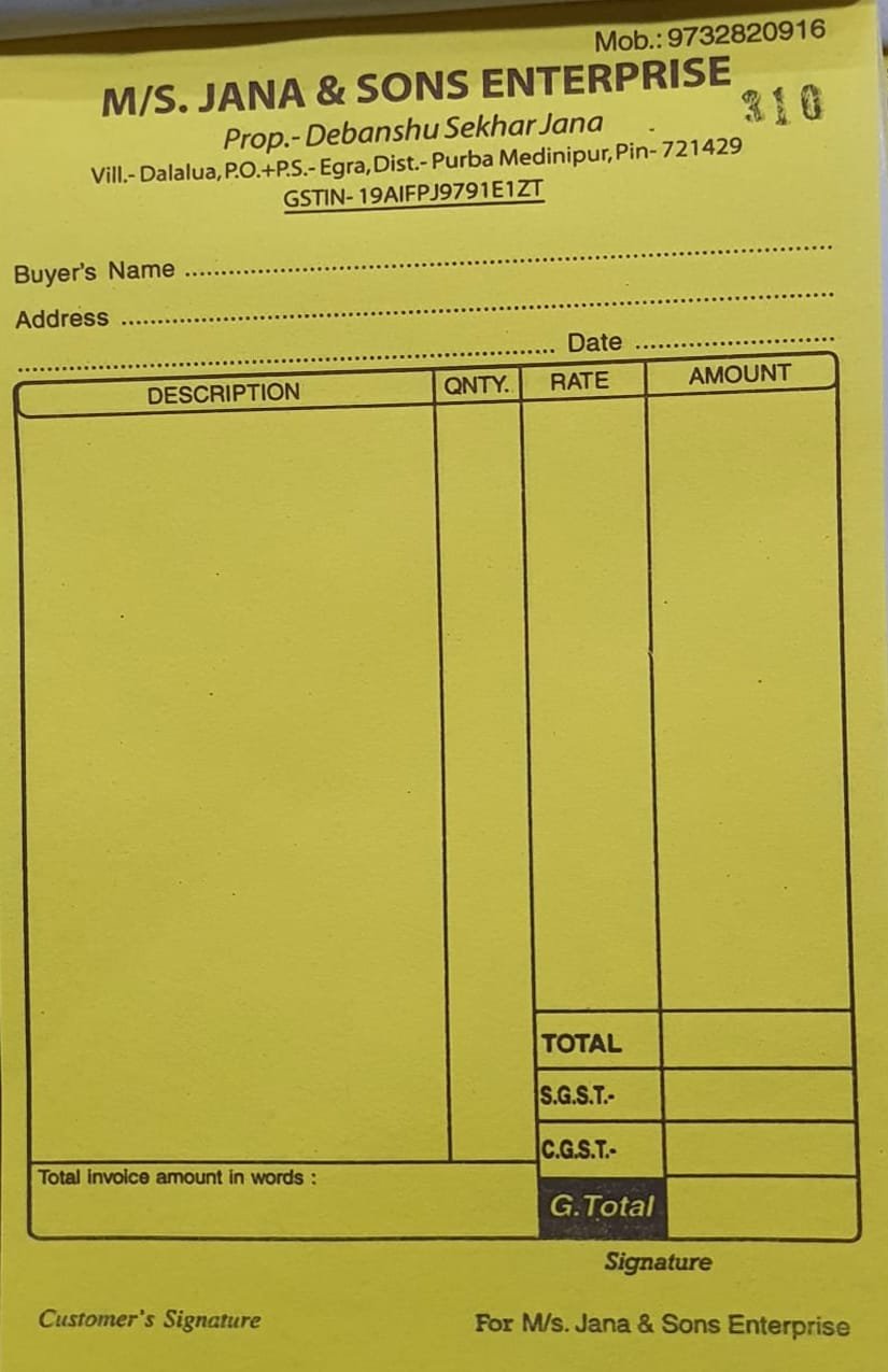 Custom Bill Book Printing